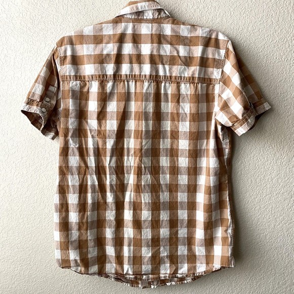 Levi's Mens Shirt Size Medium Snap Front Gingam Checks Short Sleeve Cotton - Picture 2 of 6